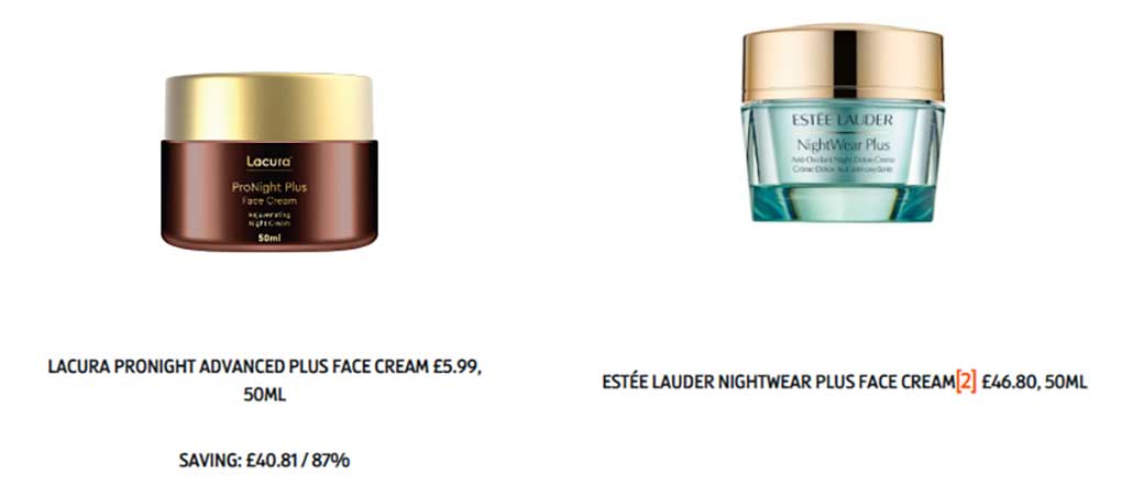 Aldi Lacura Pronight Advanced Plus Face Cream vs. Estée Lauder Nighwear Plus Face Cream