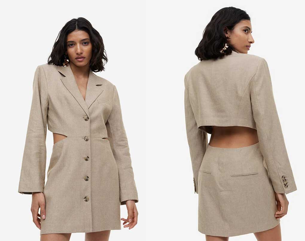 H&M blazerjurk met cutout, Jacquemus La Robe Bari dupe