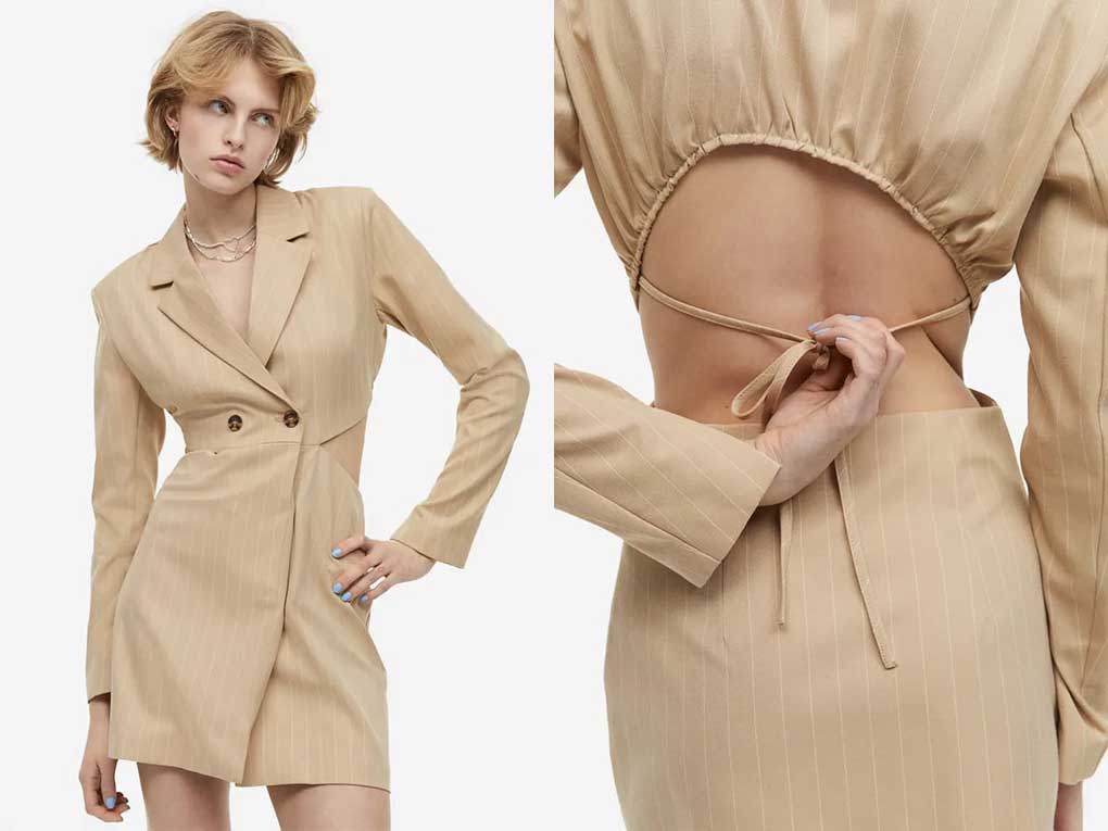 H&M blazerjurk met cutout, Jacquemus La Robe Bari dupe
