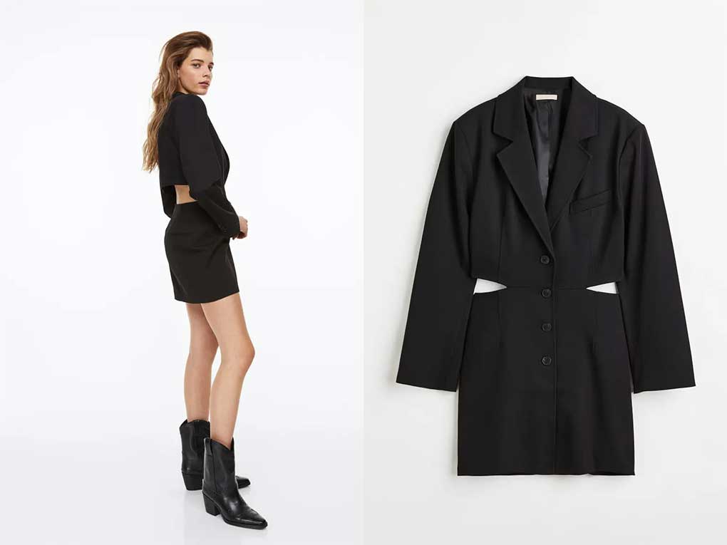 H&M blazerjurk met cutout, Jacquemus La Robe Bari dupe