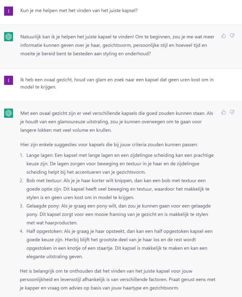 ChatGPT beste kapsel vinden