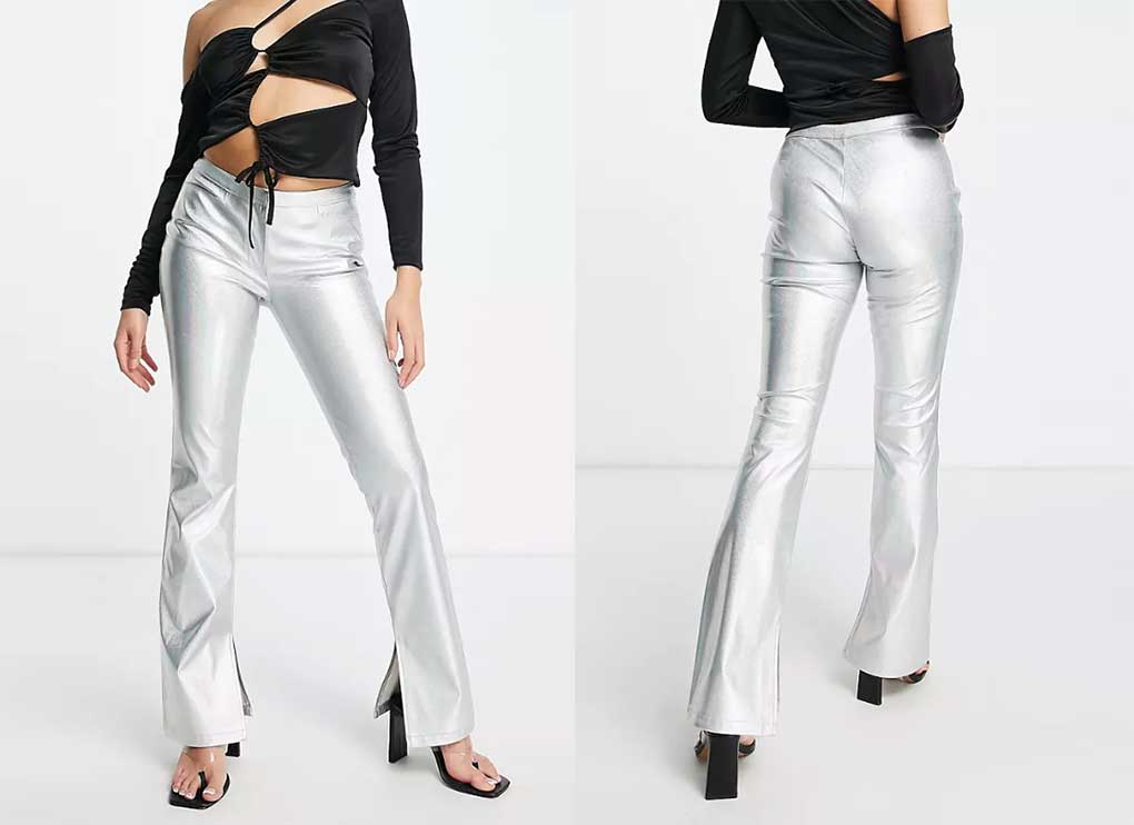 Asos metallic broek