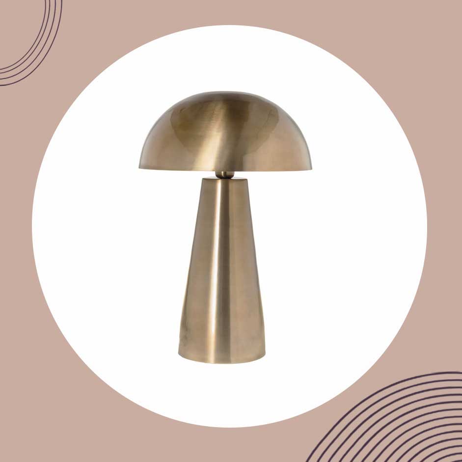 Riverdale gouden champignon tafellamp