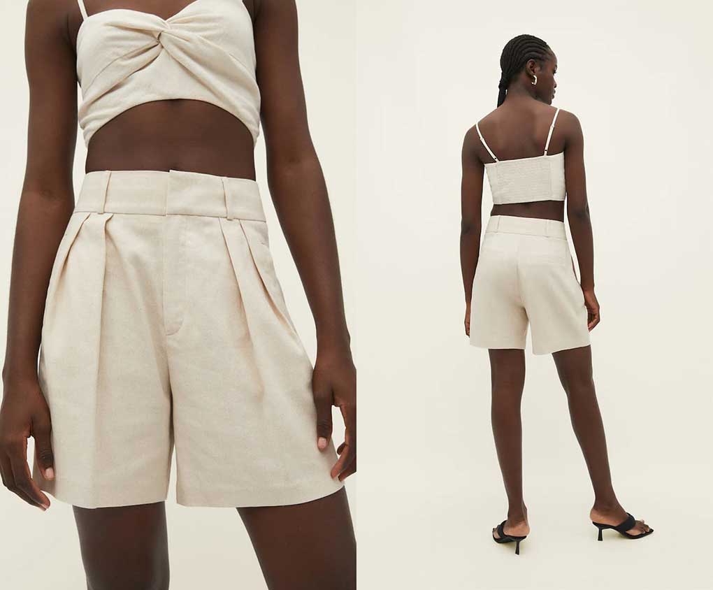 Stradivarius linnenmix shorts