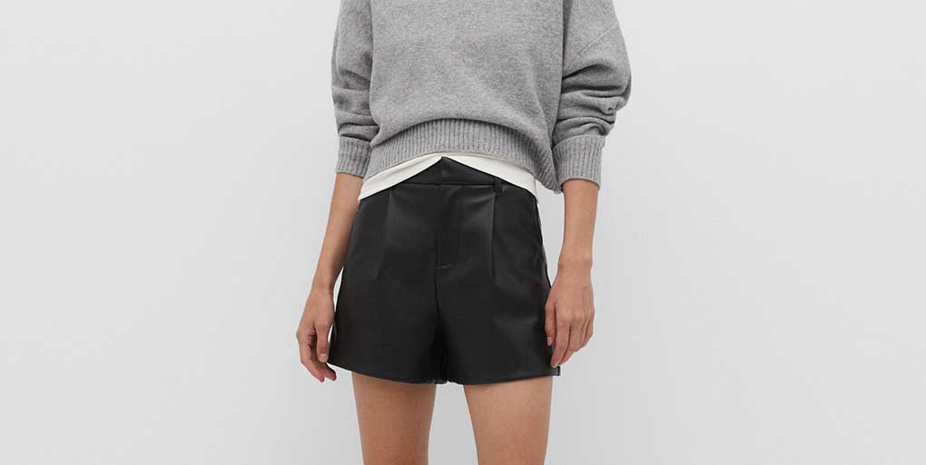 Stradivarius kunstleren shorts