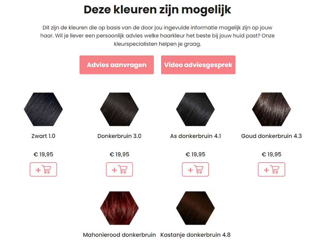 WeColour haarkleuradvies tool