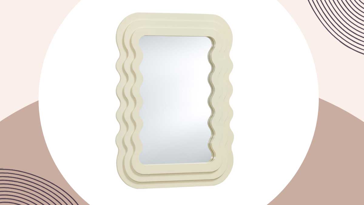 Houten wave spiegel Kwantum