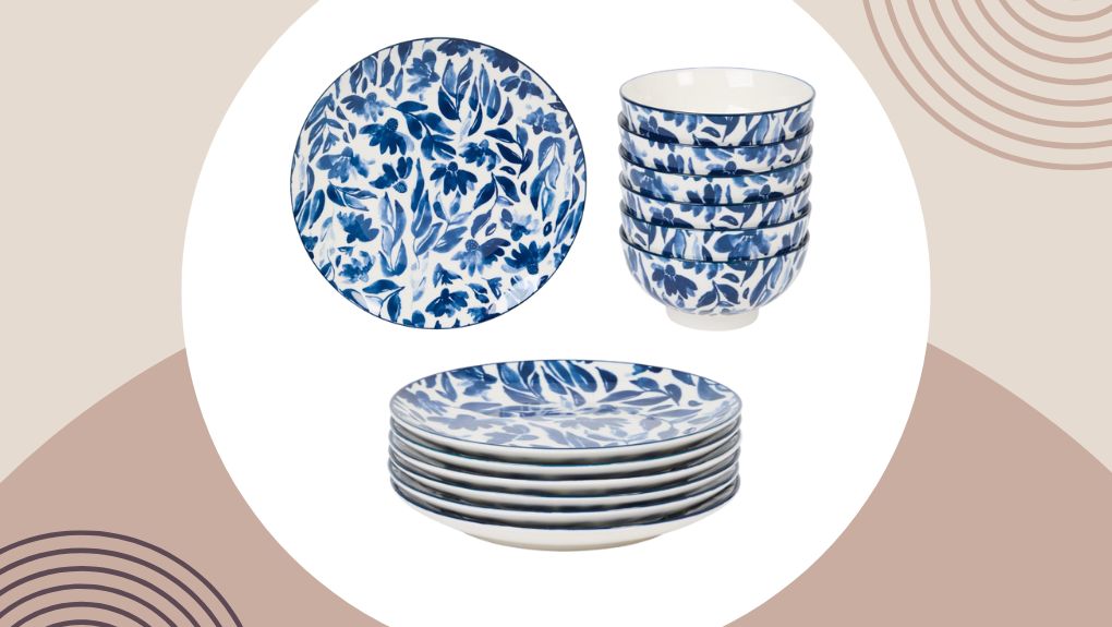 Action goedkope bordenset bloemenmotief