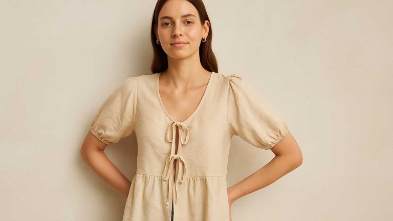 zeeman blouse pofmouwen strikjes ganni