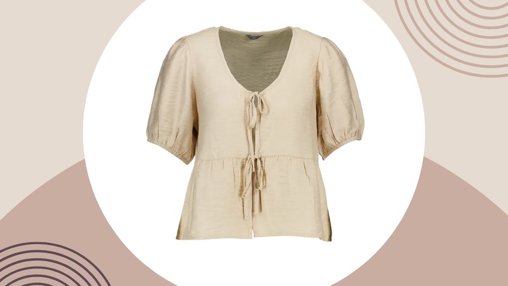 zeeman Ganni blouse, pofmouwen en strikjes