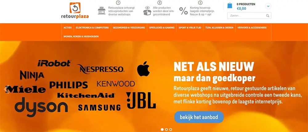 retourplaza, artikelen kopen die retour zijn gestuurd