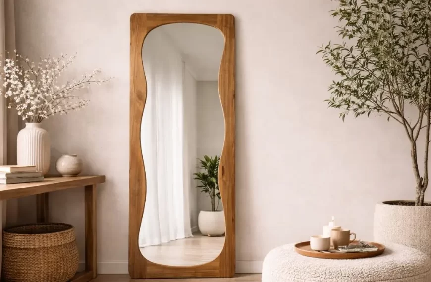 Deze organische Japandi spiegel van Xenos geeft je interieur instant design-vibes